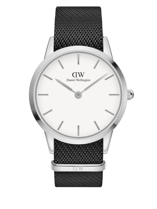 Daniel Wellington Ανδρικό Ρολόι 40mm Μπαταρίας με Μαύρο Μεταλλικό Μπρασελέ