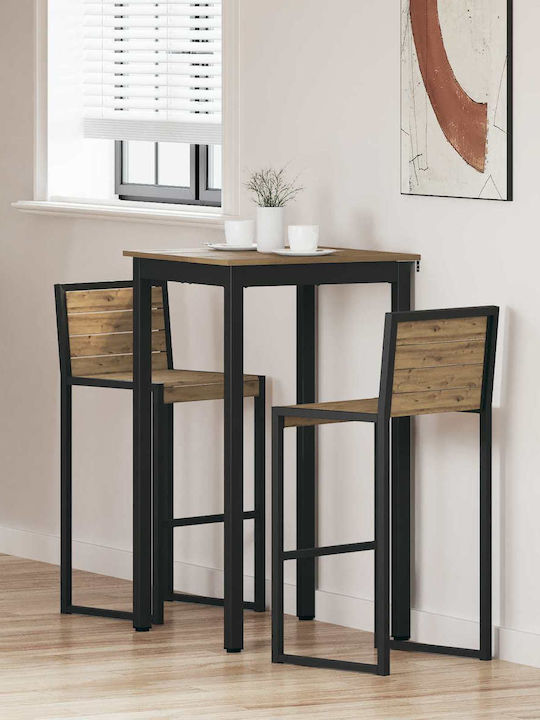 Table Dining Room Wooden with Metal Frame Coffe...