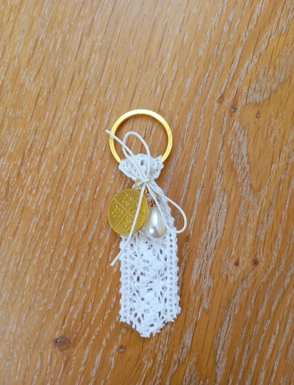 By Anastasia's Art Creations Christening Charm Keychain White 50 Pieces