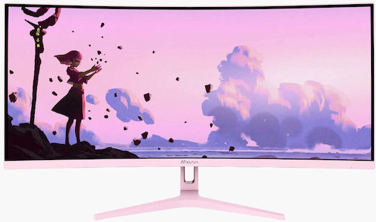 Arozzi Nova Ultrawide VA Curved Gaming Monitor 34" QHD 3440x1440 165Hz with Response Time 4ms GTG Pink