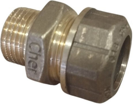 Brass Male Compression Copper Pipe Niple Fittings Φ18x1/2'' Cherplus