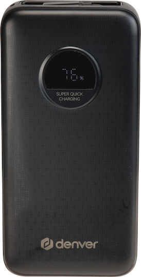 Denver PQC-20065 Power Bank 20000mAh с USB-A порт и USB-C порт Черен