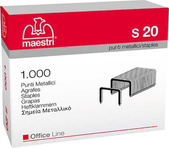 Roma Maestri Heavy Duty Stapler Staples S-20 1000 Pieces 1005419 Rom1005419