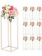 Wedding Flower Base Vevor 10 Pieces Flower Base Column 80cm Flower Bases Hidden Screw Rectangular Cubic Florist Shelf Wedding Party Birthday Home Gold Centerpiece Bases