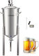 Conical Fermenter Vevor Stainless Steel Fermentation Tank Home Brewing 8 Gallons 30 Liters Brewing Bucket Conical Bottom 3 Adjustable Legs Cap Handle Thermometer Wine Beer Fermentation