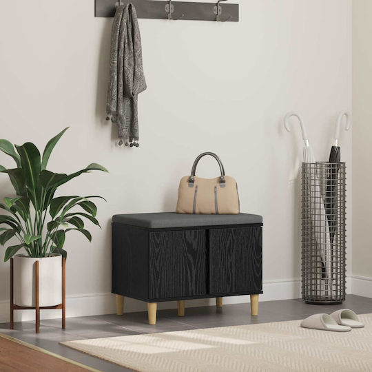 Entry Furniture with Bench Μαύρη Οξυά 60x38x46cm