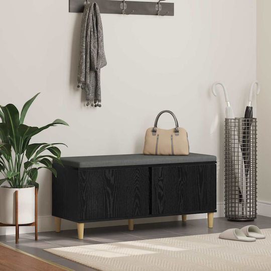 Entry Furniture with Bench Μαύρη Οξυά 60x38x46cm