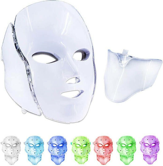 LED Face and Neck Phototherapy Mask 7 Colors LED