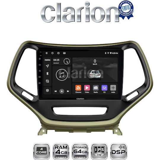 Clarion Auto-Audiosystem für Jeep Cherokee 2014 (Bluetooth/USB/WiFi/GPS/Apple-Carplay/Android-Auto)