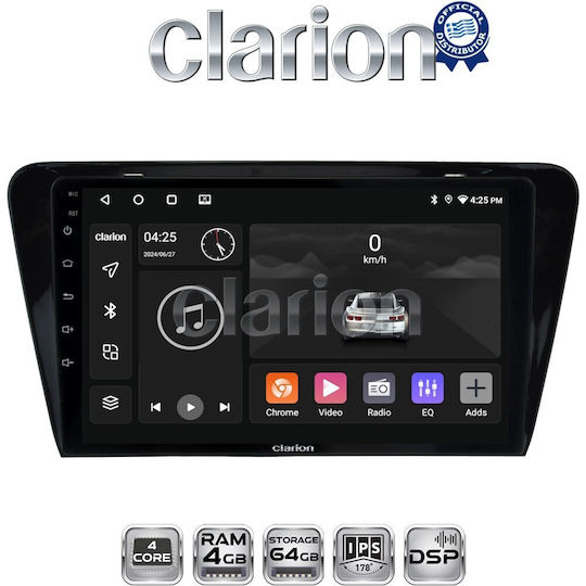 Clarion Ηχοσύστημα Αυτοκινήτου για Skoda Octavia 2013> 2020 (Bluetooth/USB/WiFi/GPS/Apple-Carplay/Android-Auto)