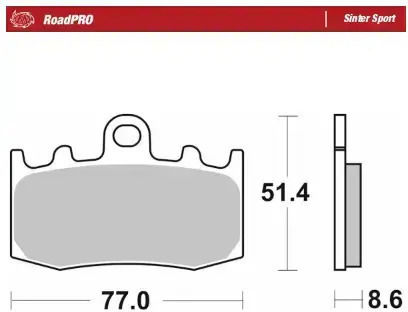 Moto-master Metallic Motorcycle Brake Pads 406205 1 Set 1 Caliper