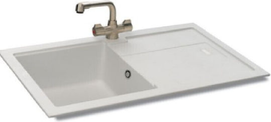 Schock Bali 100 Chiuvetă De Bucătărie Drop-In Din Granit Lichid M78xL50cm Albă