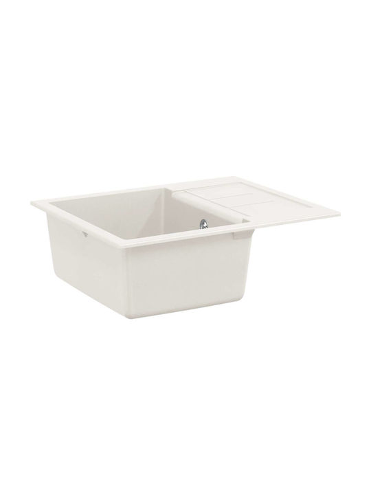 vidaXL Drop-In Sink Synthetic Granite W62xD50cm White