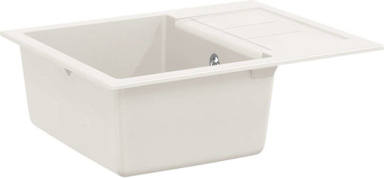 vidaXL Chiuvetă Bucătărie Drop-In Din Granit Lichid M62xL50cm Albă