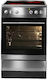 Amica Cooker 68lt with Ceramic Hobs W60cm. Inox
