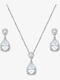 Set with Necklace & Earrings from Silver with Stones