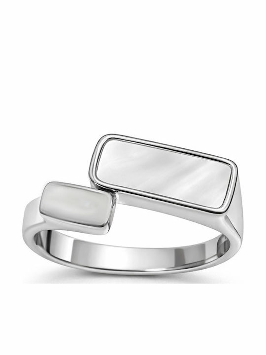 Ring with Stones made of Silver Gold Plated