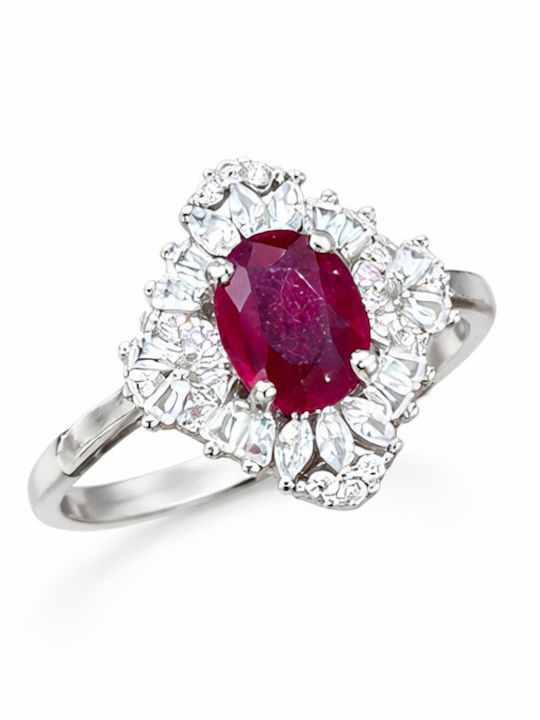 Ring with Zircon made of Silver Gold Plated