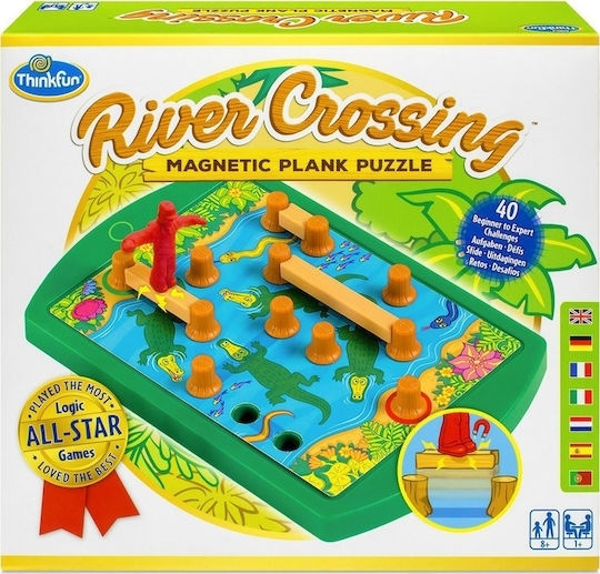 Настолна игра River Crossing Magnetic Plank за 1+ играчи 8+ години (EN) Think Fun