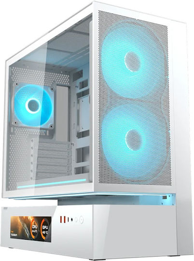 Cougar CFV235 Mesh Vision Gaming Midi Tower Κουτί Υπολογιστή με RGB Φωτισμό Λευκό
