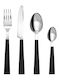 Homely Cutlery Set Stainless Steel With Black Handle 18/0