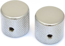 Knob Metal Flat Top Nickel 19 X19 6.35 Solid Shaft Pot Pair 2 Knob Metal Flat Top Nickel 19 X19 6.35 Solid Shaft Pot Pair 2