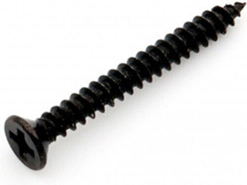 Humbucking Ring Screw Long Black Flat Head