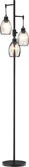 HomCom Floor Lamp H170.5xW30cm. with Socket for Bulb E27 Black