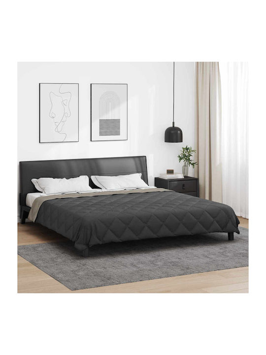 vidaXL Παπλωματοθήκη Διπλή 200x220 Ανοιχτό Γκρι, Ανθρακί