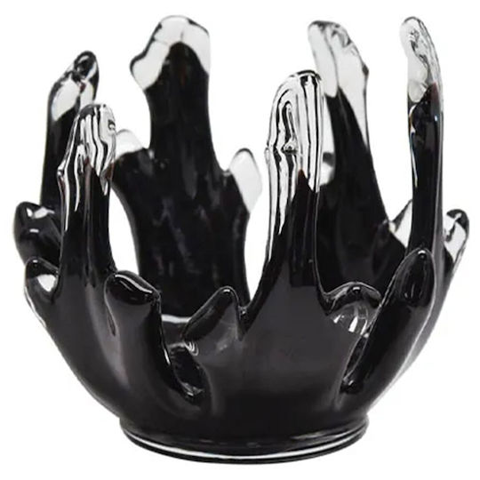 Marhome Dekorative Schale Glas Schwarz 16,5x15cm