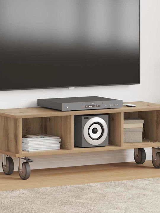 Έπιπλο Τηλεόρασης με Ρόδες Artisan Oak Μ100xΠ35...