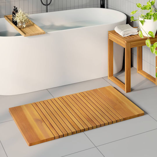 vidaXL Bath Mat Wooden 42025265 Coffee 100x55cm