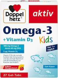 Doppelherz Omega 3 +vitamin D3 Kids Рибено масло 90мг 27 табове