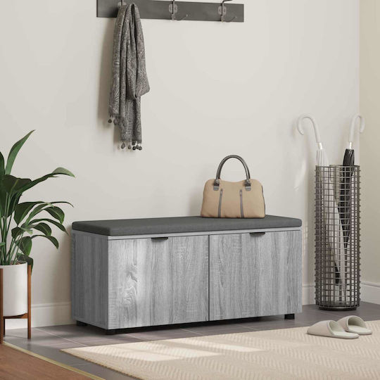 Entry Furniture with Bench Gray Sonoma 100x38x46cm