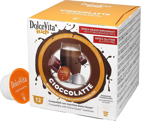 Dolce Gusto Compatible Capsules Dolce Vita Chocolate Milk Beverage 12 Pieces