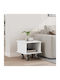 Wooden Bedside Table White 37x35x35cm
