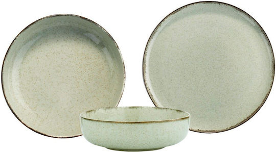 Σερβίτσιο Πιάτα Φαγητού Σετ 12τμχ 710ktp9752 Sage Green Hermia 12 Τμχ Πορσελάνη