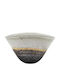 Bowl Blown Glass Oval Beige Honey Grey 37x27x19cm 15-70061 Marhome