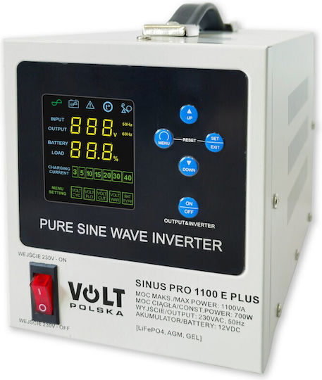 Volt Polska UPS Line-Interactive 1100VA 700W με 2 Schuko Πρίζες