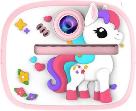 Unicorn Cameră Foto pentru Copii 48MP cu Imprimare Termică Roz