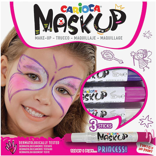 Βαφές Προσώπου 3τεμ Carioca Maskup Μωβ-ροζ-λευκό Carioca 43049