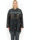 Women's Denim Long Sleeve Shirt Black