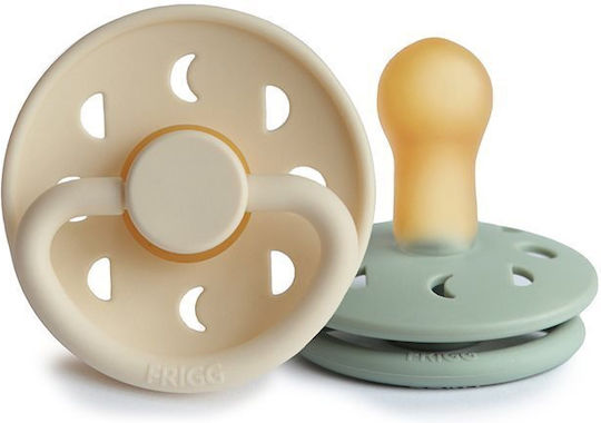 Frigg Moon Phase Pacifiers Rubber Cream/Sage for 6-18 months 2pcs