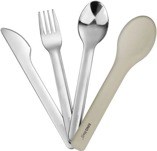 Set 3 Cutlery Kinghoff Kh 1954 Silicone Storage Case Stainless Steel Silver
