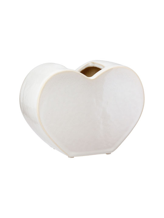 ArteLibre Decorative Vase White 14x8.5x20cm