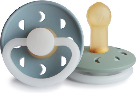 Frigg Moon Phase Pacifiers Rubber Night Stone Blue/Sage for 6-18 months 2pcs