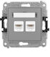 Icon Dual Computer Netzwerksteckdose Mechanismus 2xrj45 Cat 5e 8-polig Matt Grau 27igk-2
