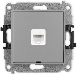 Icon Single Computer Socket Mechanism 1xrj45 Cat 5e 8-pin Without Descriptive Field Grey Matt 27igkbo-1
