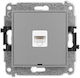 Mecanism Priză de Rețea Computer Single 1xrj45 Cat 5e 8 pini Fără Câmp Descriptiv Gri Mat 27igkbo-1