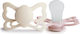 Frigg Orthodontic Pacifiers Silicone Cream/Blush for 6-18 months 2pcs